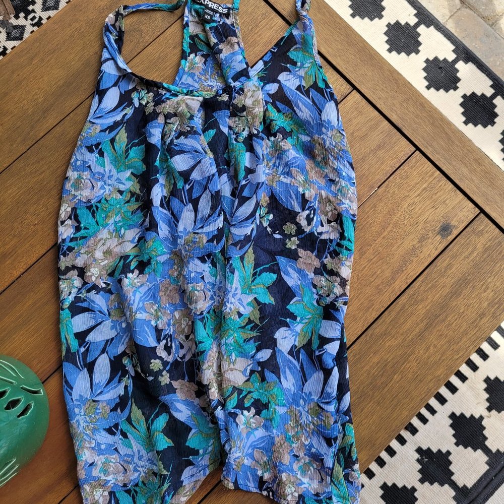 Express Chiffon floral tank XS